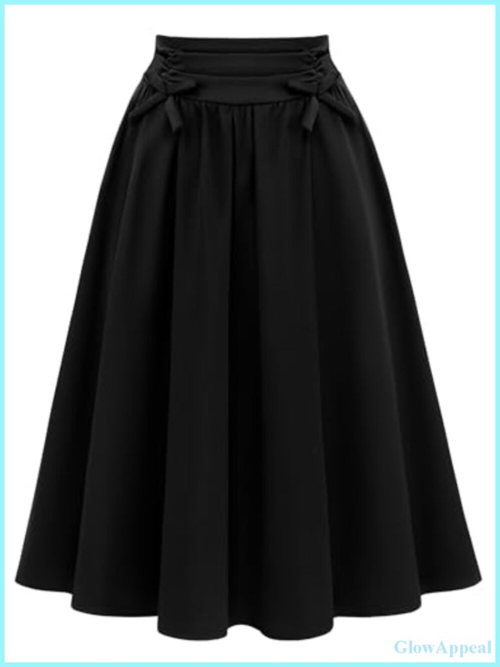 Midi A-Line Pleated Vintage Skirt with Pockets